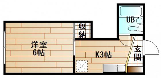 サンパーク高須(1K/3階)の間取り写真