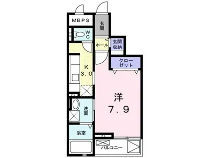 SAN SAPPY サンサピー(1K/3階)の間取り写真