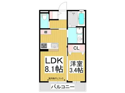 アプリコ(1LDK/2階)の間取り写真