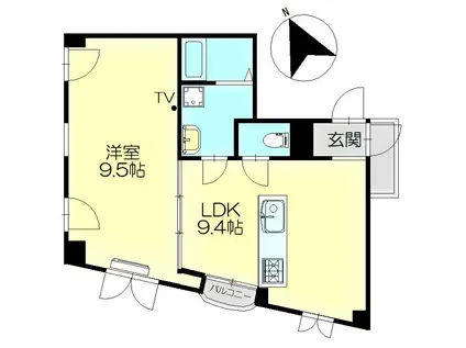SEA-SIDE-BLDG(1LDK/3階)の間取り写真
