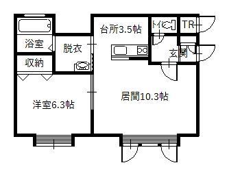ニューエスパニア10(1LDK/1階)の間取り写真