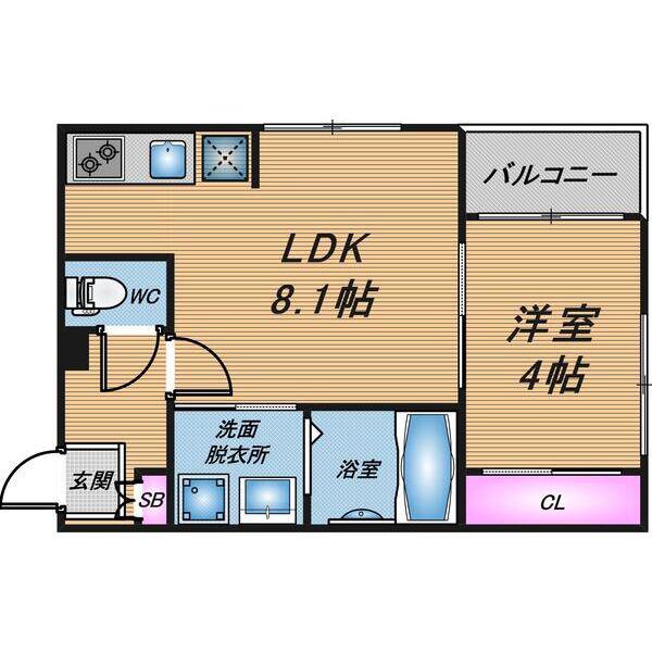 ハーモニーテラス大和田II(1LDK/3階)の間取り写真