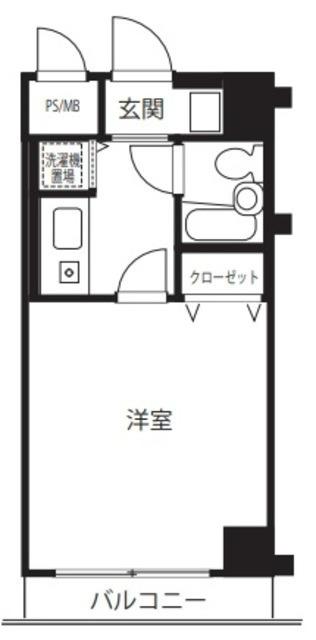 ワコーレ哲学堂(1K/4階)の間取り写真