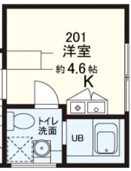 HJ PLACE GINZA イースト(ワンルーム/2階)の間取り写真