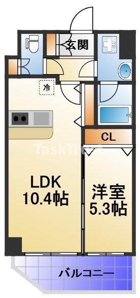 SK RESIDENCES 城北(1LDK/2階)の間取り写真