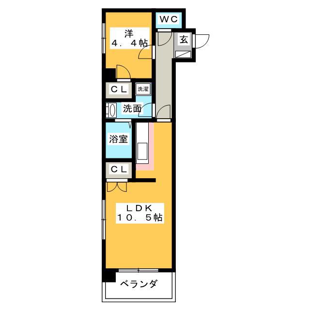 レガーロ北寺島(1LDK/9階)の間取り写真