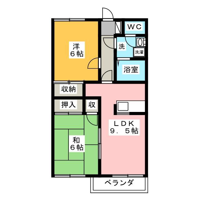 エルセントラル菰野(2LDK/1階)の間取り写真