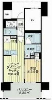 ネベル仙台CROIRE(1LDK/6階)の間取り写真