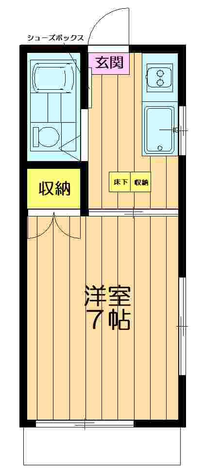 コーポ境(1K/1階)の間取り写真