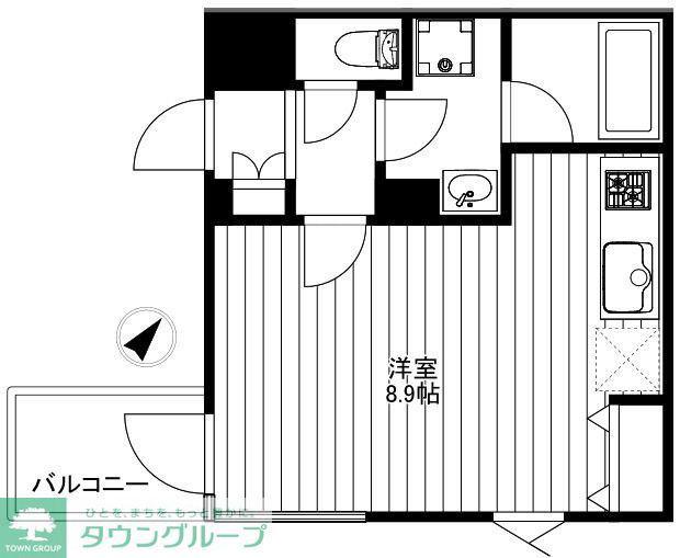 LIFE ZONE 宮崎台(ワンルーム/4階)の間取り写真