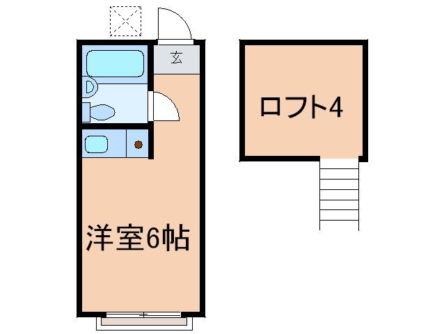 サンハイツ砧(ワンルーム/2階)の間取り写真