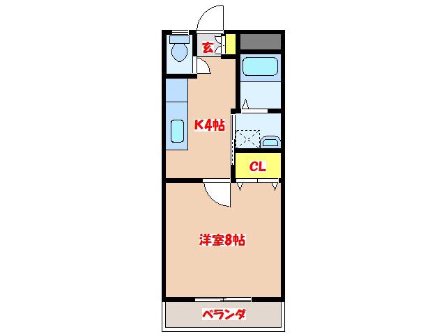 T&MII(1K/2階)の間取り写真