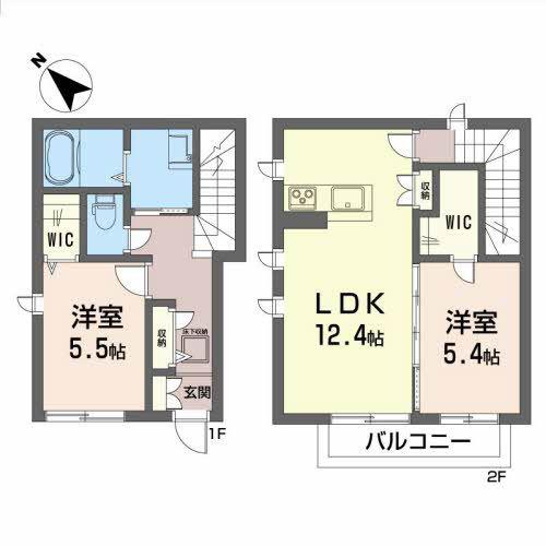 ミッドレーベン(2LDK/1階)の間取り写真