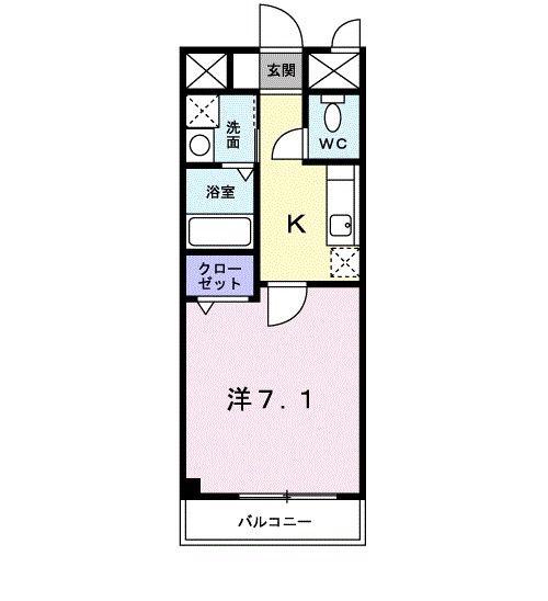 アーバン御陵(1K/1階)の間取り写真
