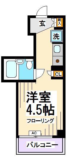 プリンセスコート赤堤(ワンルーム/4階)の間取り写真