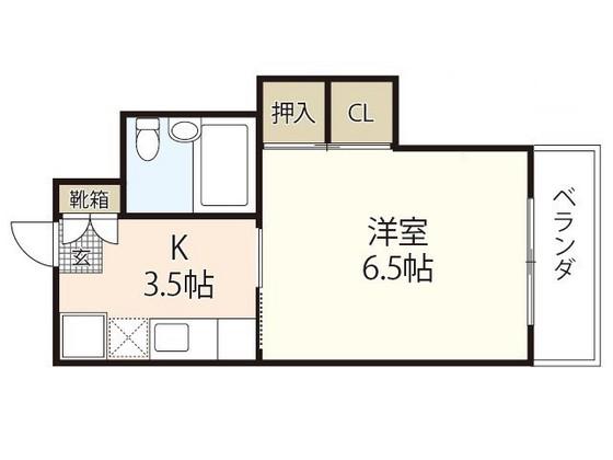 プレアール己斐(1K/3階)の間取り写真