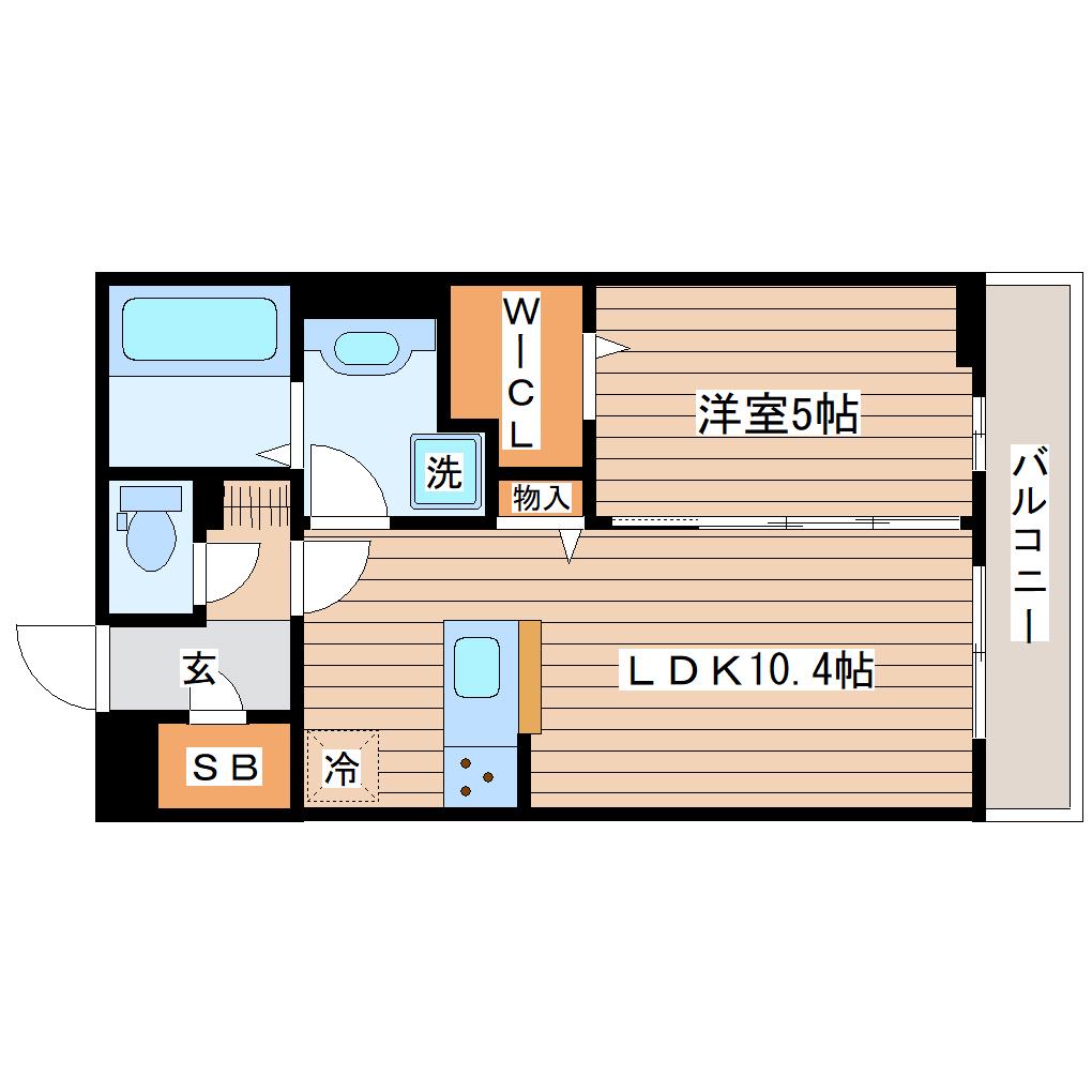 D-ROOMあすと長町III(1LDK/3階)の間取り写真