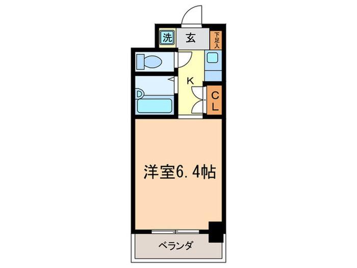 ヴァンテージ本陣(1K/3階)の間取り写真