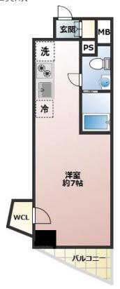 T-CASTLE西新井(1K/8階)の間取り写真