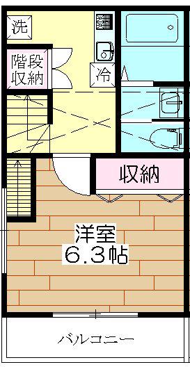 リヴェール(1K/2階)の間取り写真