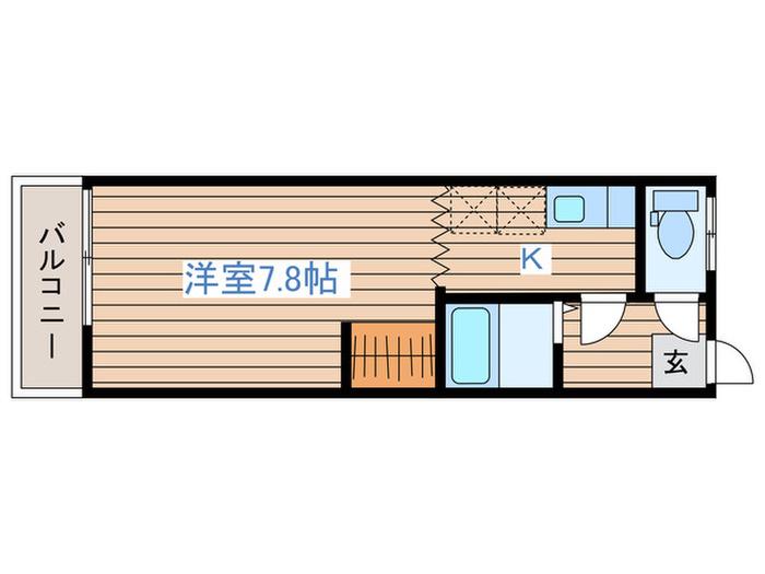 アルファーワン(1K/2階)の間取り写真