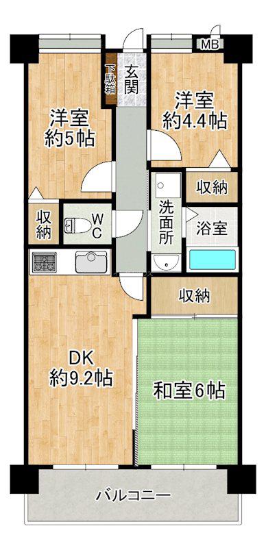 エバーライフリオ筑紫野(3LDK/11階)の間取り写真