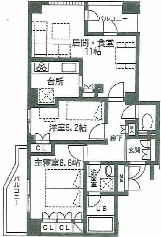 サンピエス池袋(2LDK/11階)の間取り写真
