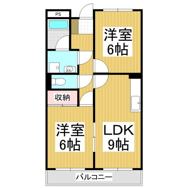 LIMPIAメゾンタナカ(2LDK/3階)の間取り写真