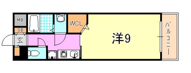 グレンパーク兵庫駅前(1K/10階)の間取り写真