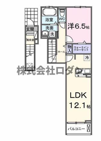 ボヌール イコウ(1LDK/2階)の間取り写真