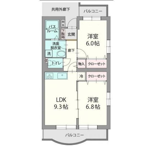 アビタシオンB(1LDK/3階)の間取り写真