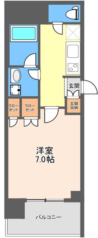 CUBES(1K/6階)の間取り写真
