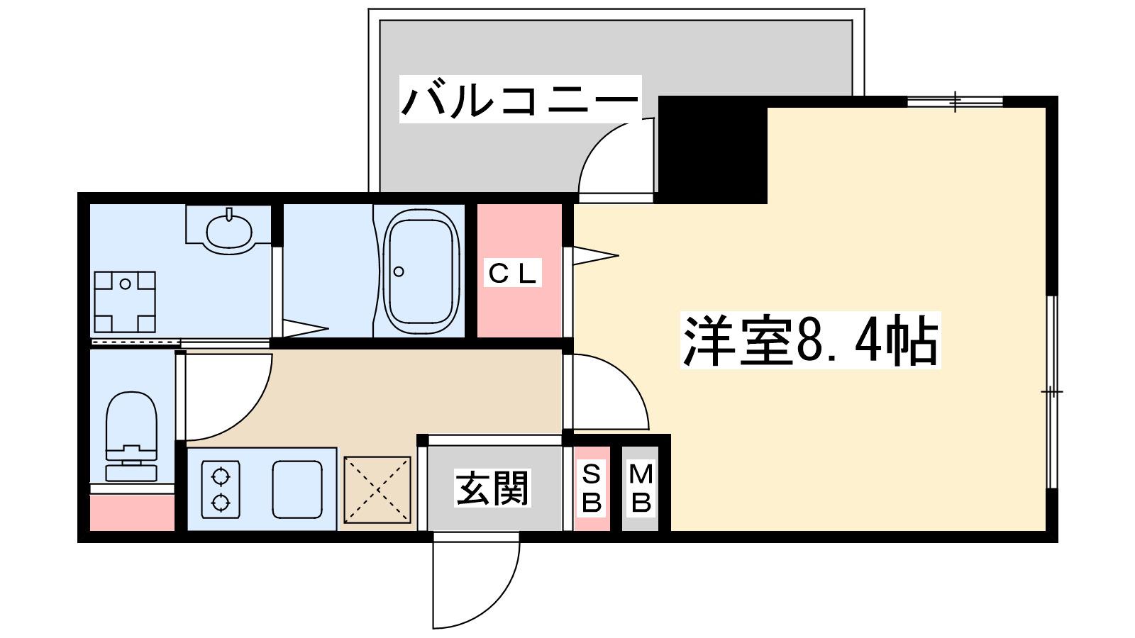 ディームス新大阪(1K/10階)の間取り写真