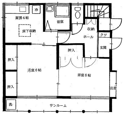 メゾンあずみ野(2DK/1階)の間取り写真