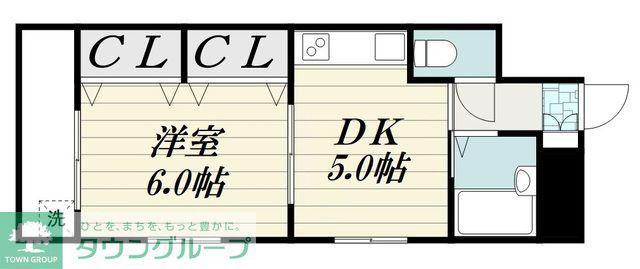 ジュネパレス新松戸第47(1DK/1階)の間取り写真