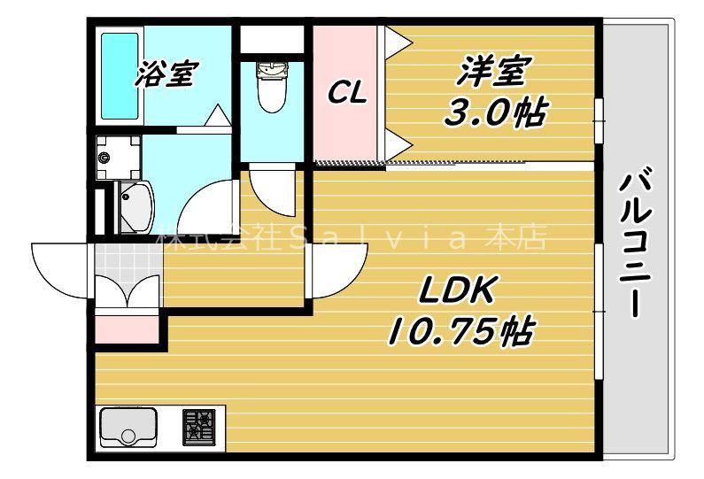 エルドラド(1LDK/2階)の間取り写真