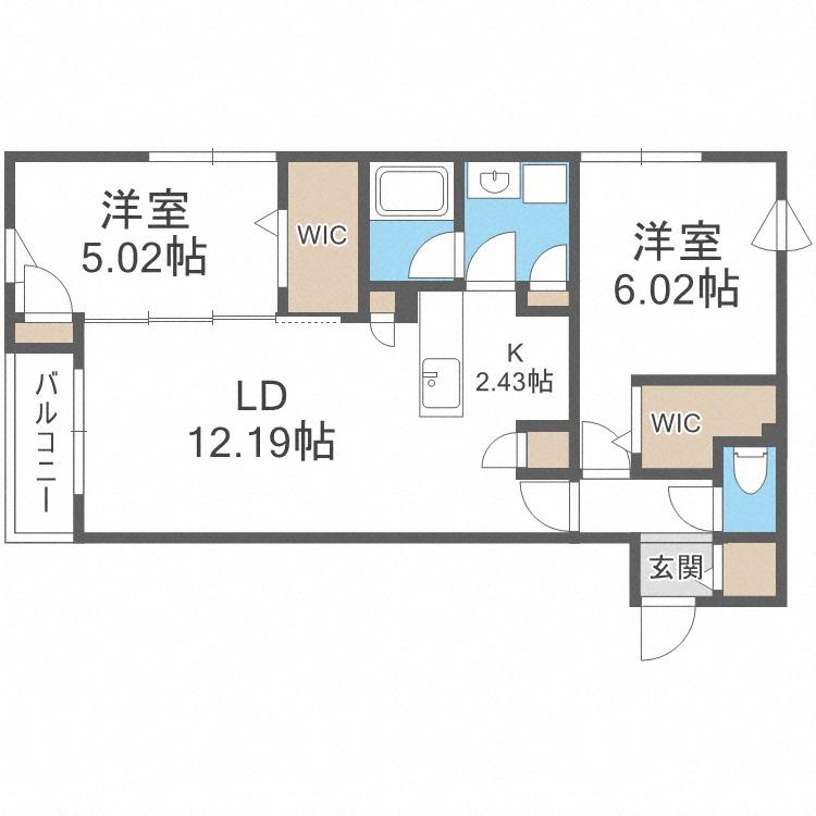 アルファスクエアS17(2LDK/3階)の間取り写真