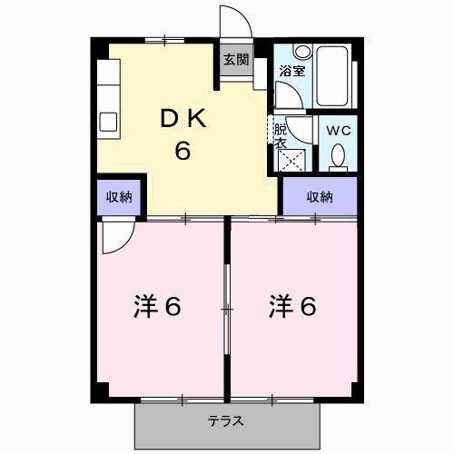 森谷コーポ(2DK/1階)の間取り写真