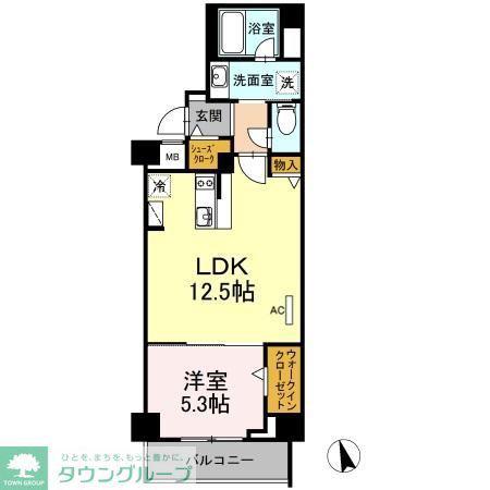 RESIDENCE TACHIBANA(1LDK/2階)の間取り写真