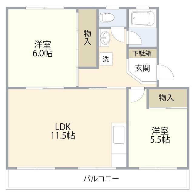 レジデンスBISYO(2LDK/3階)の間取り写真