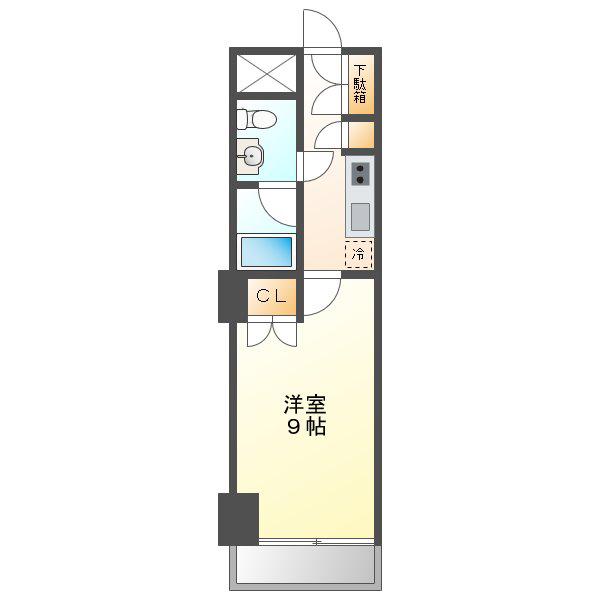 スクエア名駅南(1K/5階)の間取り写真