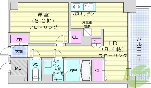 アーバンフラッツ青葉小田原(1LDK/2階)の間取り写真