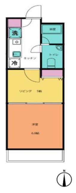 レジデンス八王子上野町(2K/4階)の間取り写真