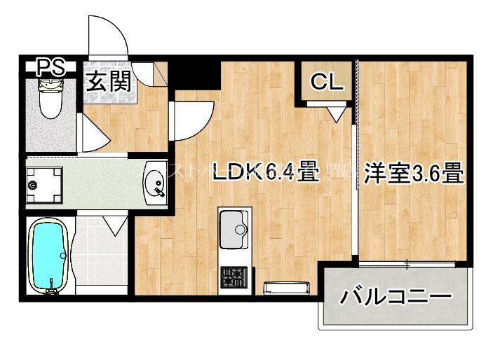 賑町シーエム・ディス(1DK/3階)の間取り写真