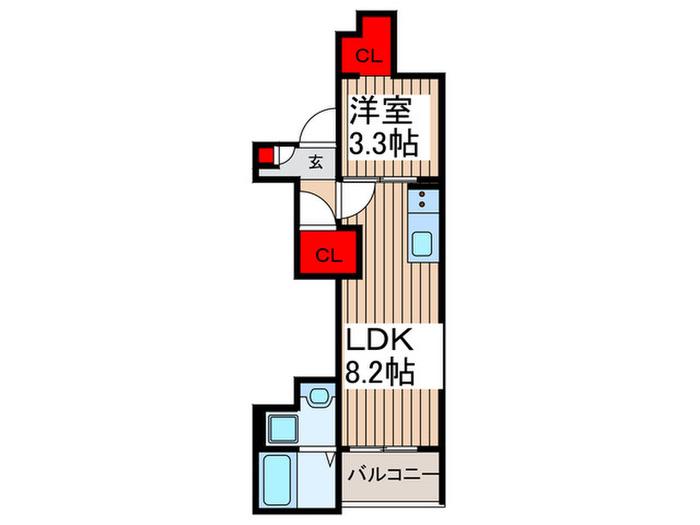 REGALEST SMART日進(1LDK/1階)の間取り写真