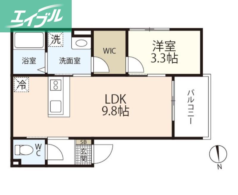 REGALE NANOKAICHI(1LDK/2階)の間取り写真
