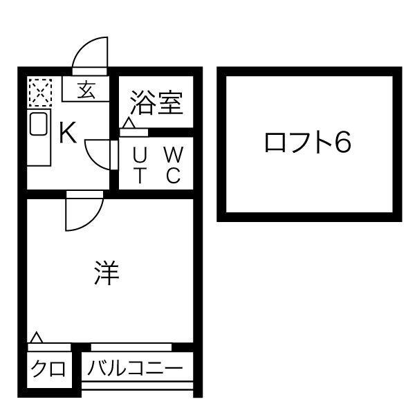 ラピュタ7(1K/2階)の間取り写真