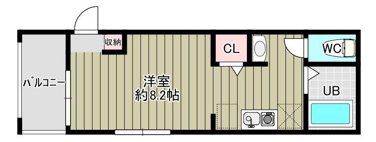 MELDIA蕨(ワンルーム/2階)の間取り写真