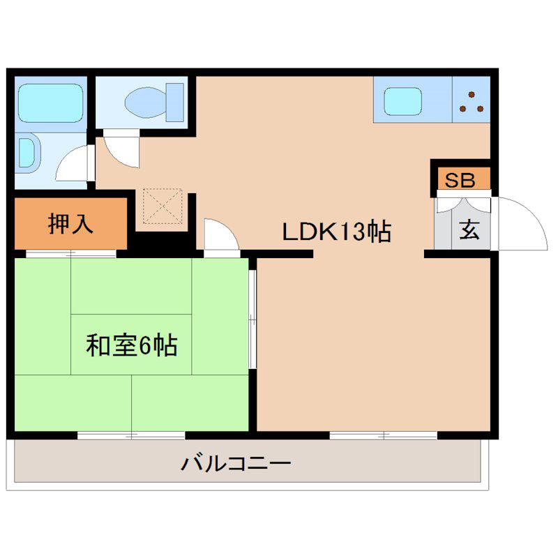 ドエル梅香1(2DK/1階)の間取り写真