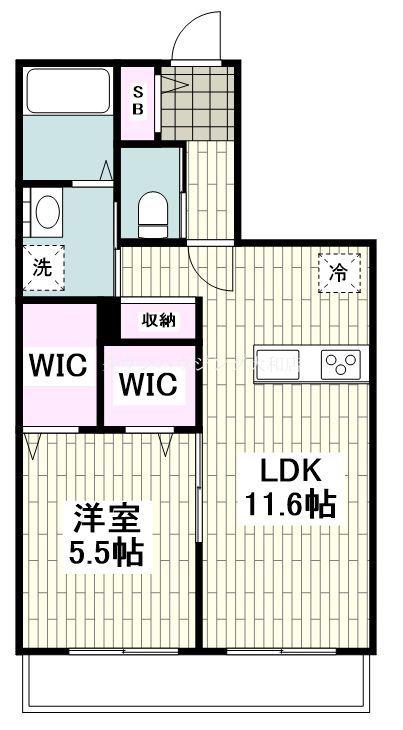 パインズヒル(1LDK/2階)の間取り写真